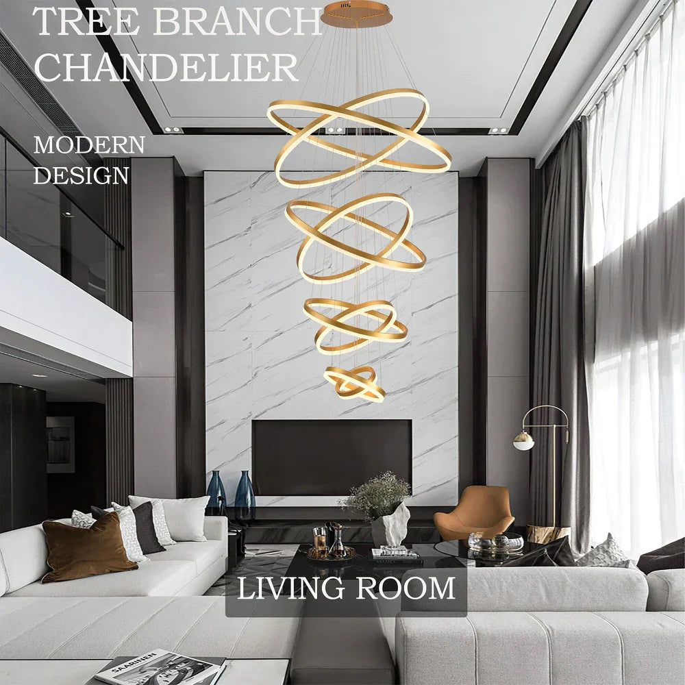 Lustra LED WONDERLAND Luxury Gold 8 Segmente Echivalent 3000W Telecomanda