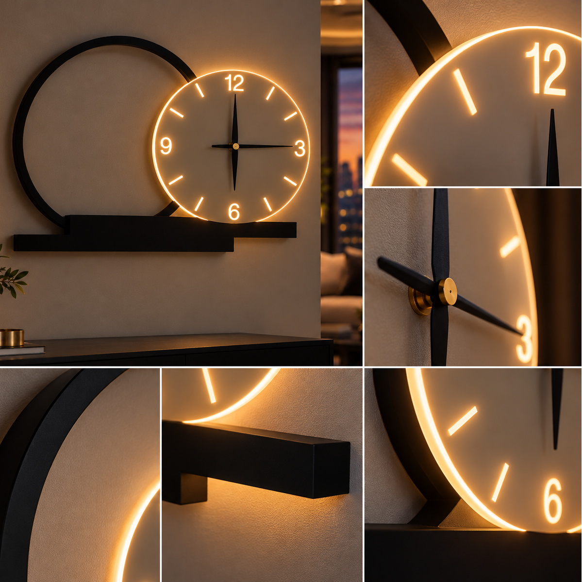 Aplica LED cu Ceas 18W DOMINO 60cm CCT