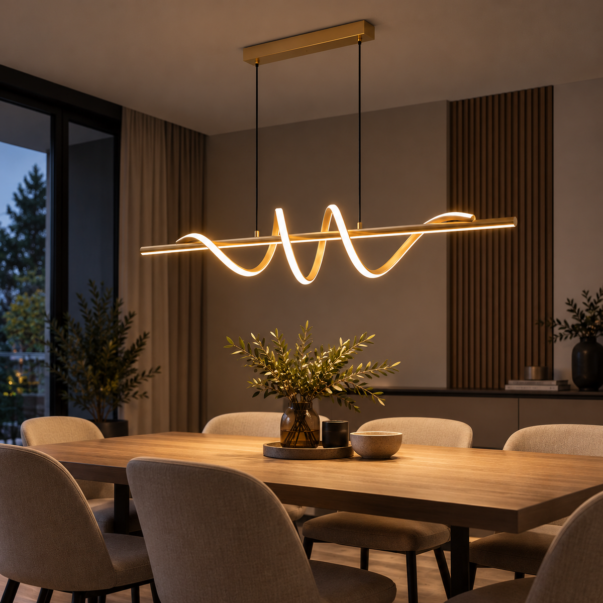 Lustra LED Suspendata VELENNE Gold Echivalent 300W Premium