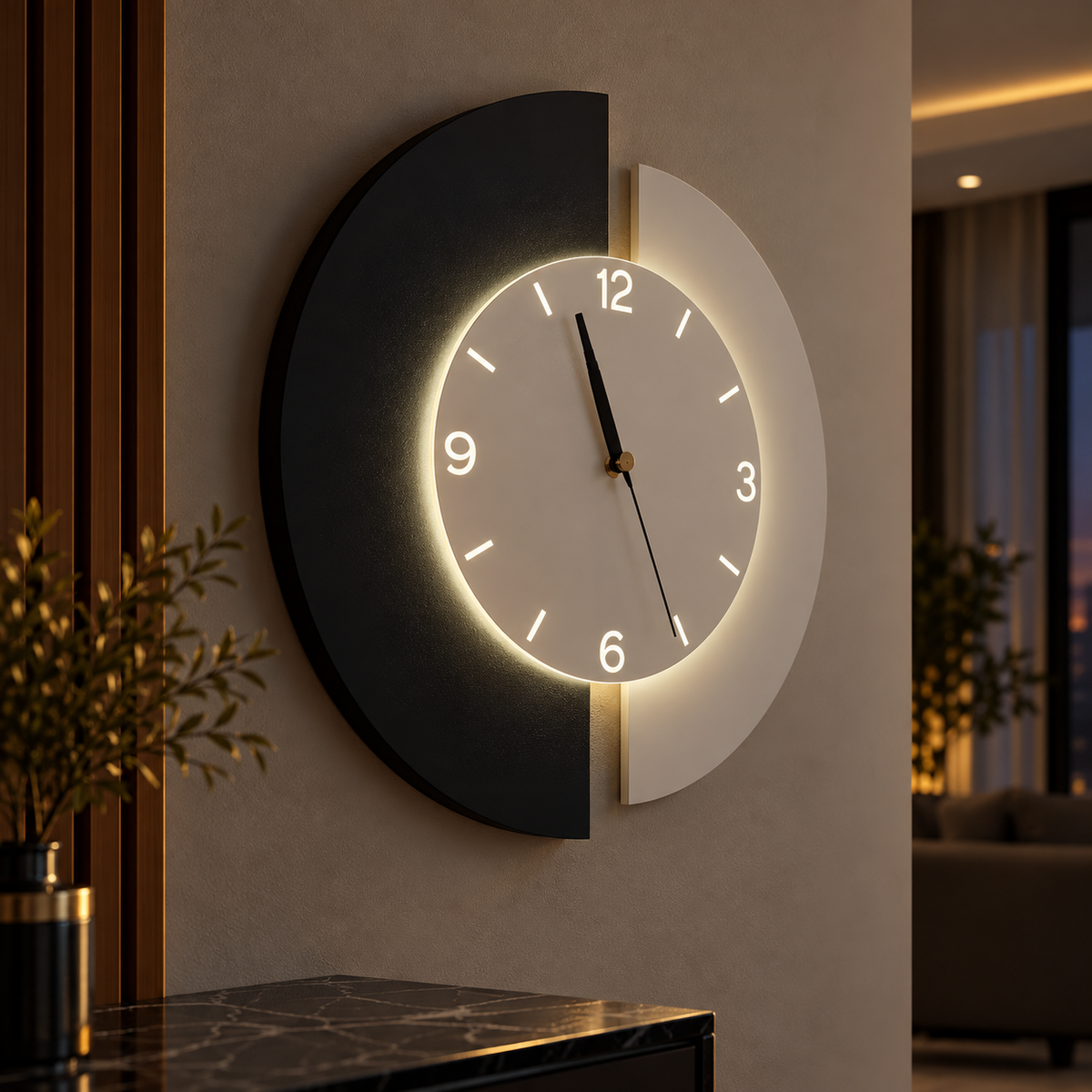 Aplica LED cu Ceas 18W Black Panther 50cm CCT