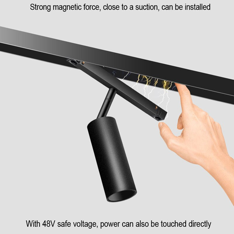 Spot LED 7W Magnetic Negru Cilindru