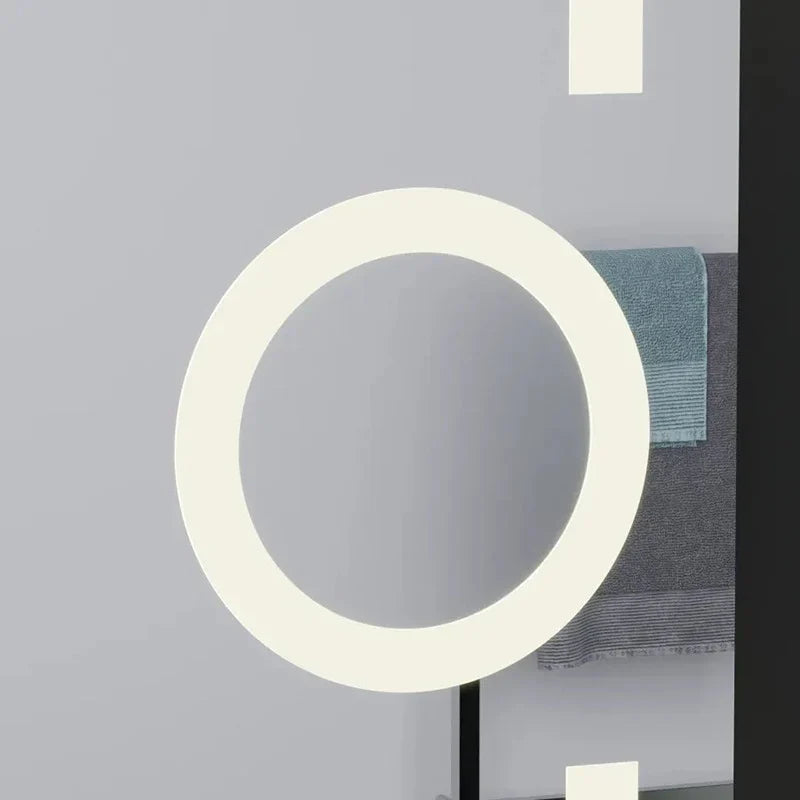 Oglinda LED RAVELLA - 60x80 cm 3 Lumini, Senzor, Lupa Cosmetica, Dezaburire si Ceas