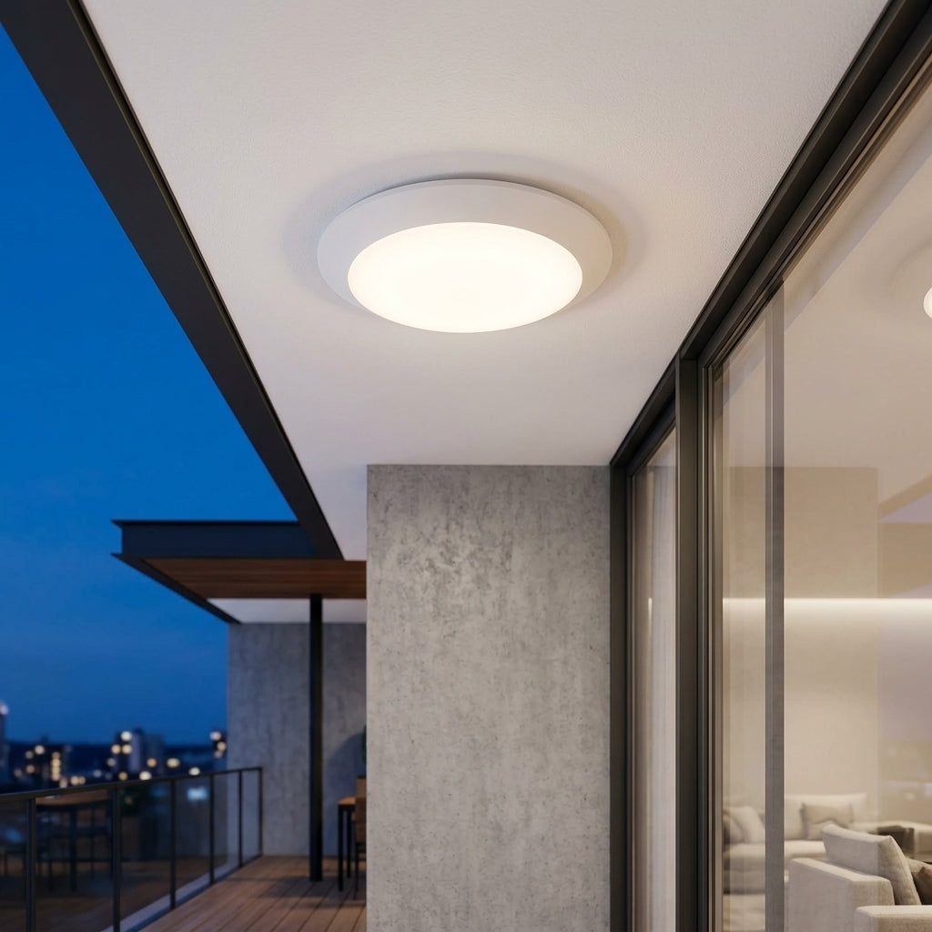 Plafoniera Exterior 1xE27 NAPOLI IP65 White cu Senzor 5 Ani Garantie