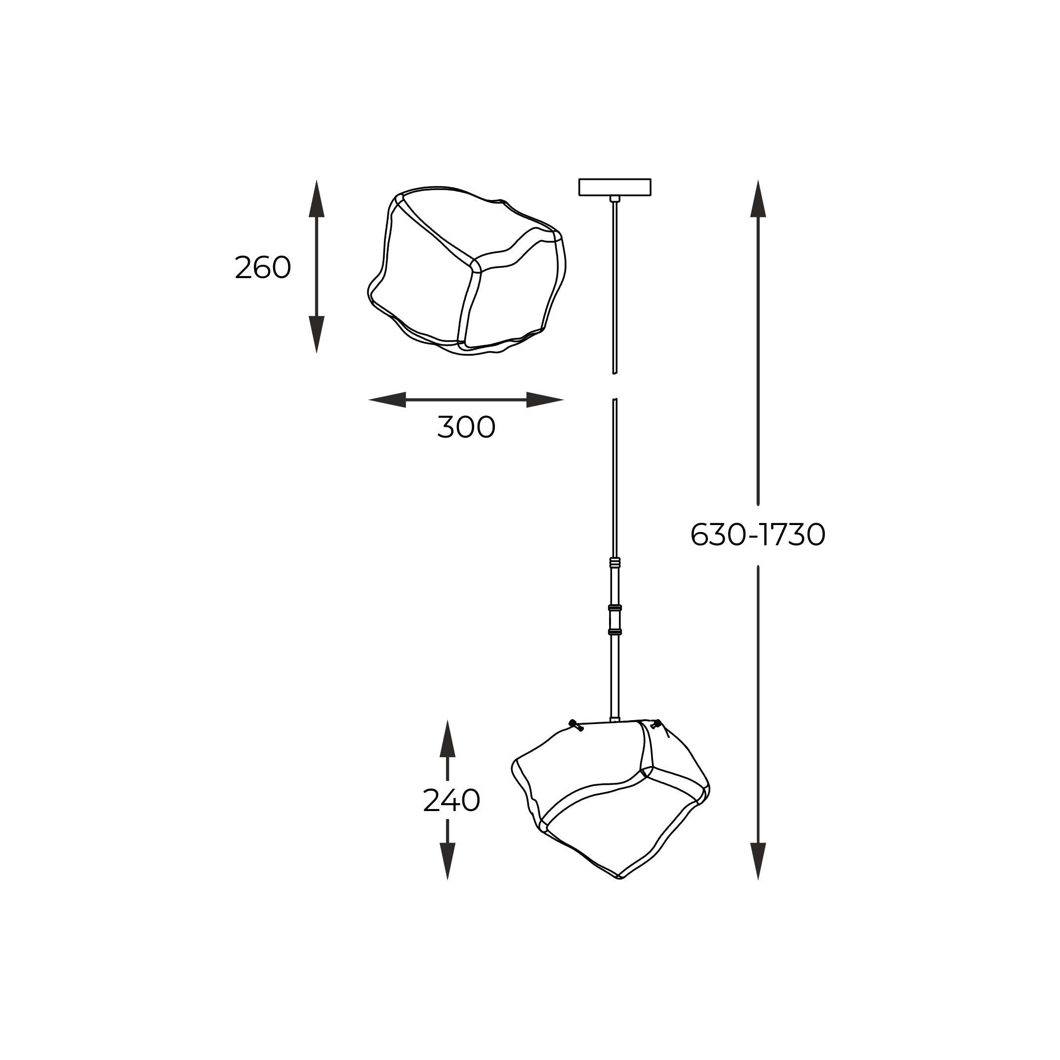 Pendul Cristal Luxury Golden ROCK by ZumaLine