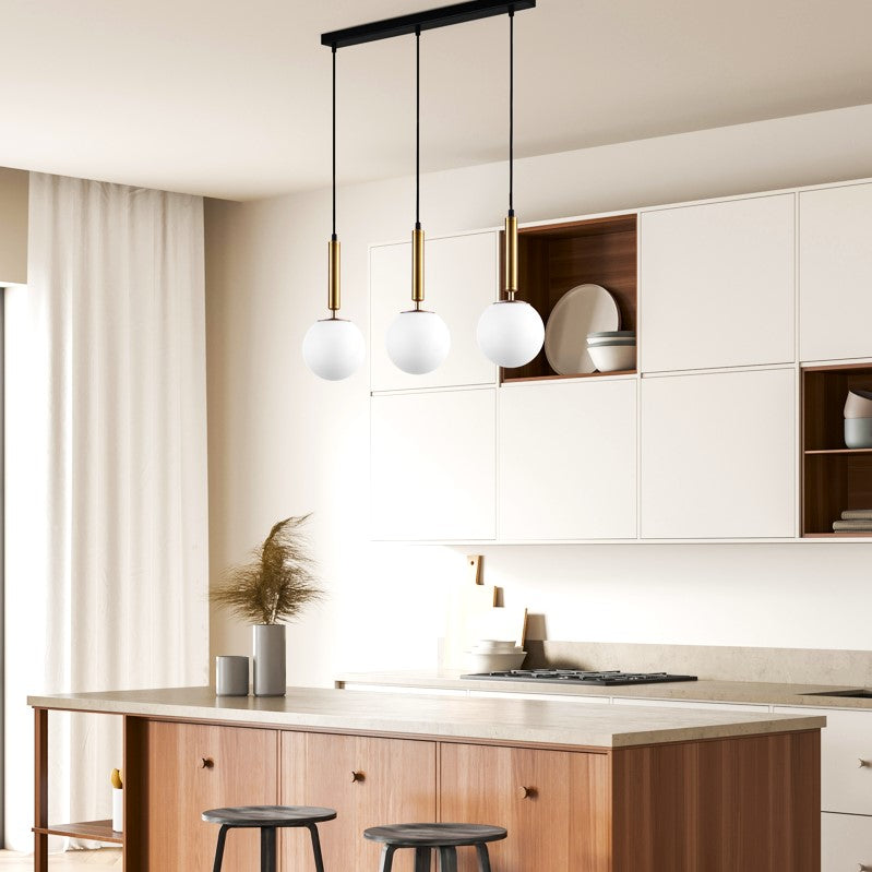 Lustra Abajur Mat Gold Suspendata Liniara Ty5128-3 Chandeliers