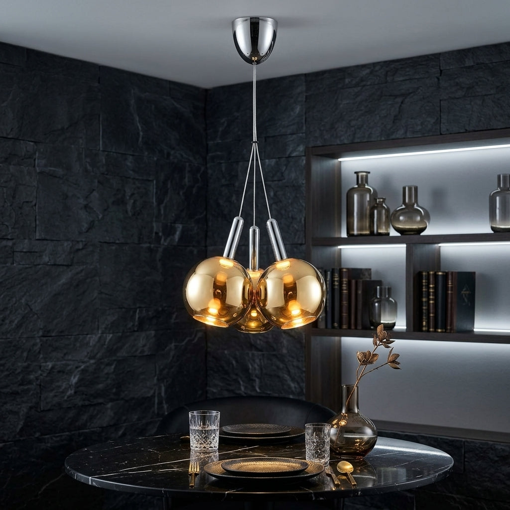 Pendul LED BALLS Unique Gold&Chrome Echivalent 100W