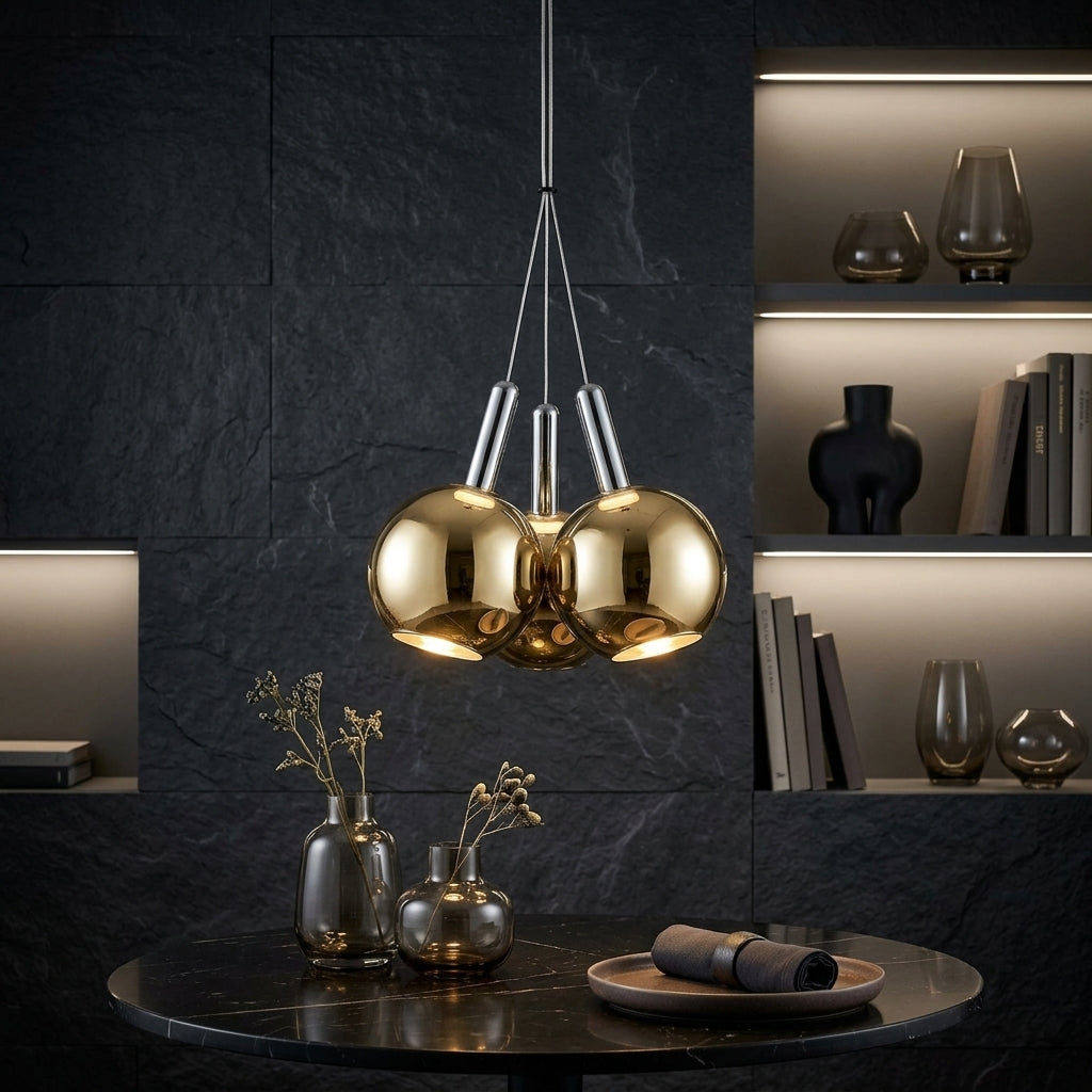 Pendul LED BALLS Unique Gold&Chrome Echivalent 100W
