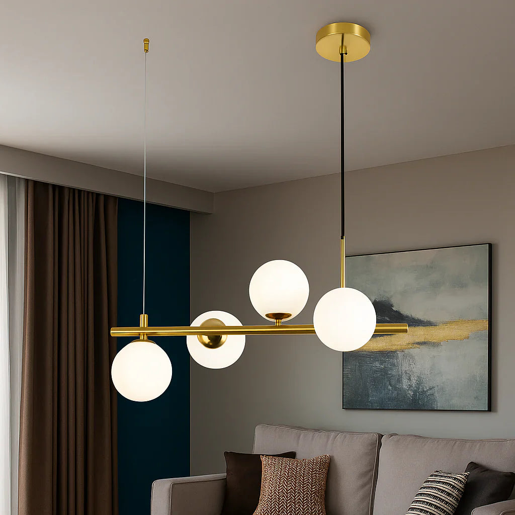 Lustra Suspendata PROTIS Gold Abajur MAT