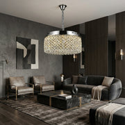 Candelabru CRYSTA Silver 40CM cu Cristale 4xE14, LED Integrat 40W