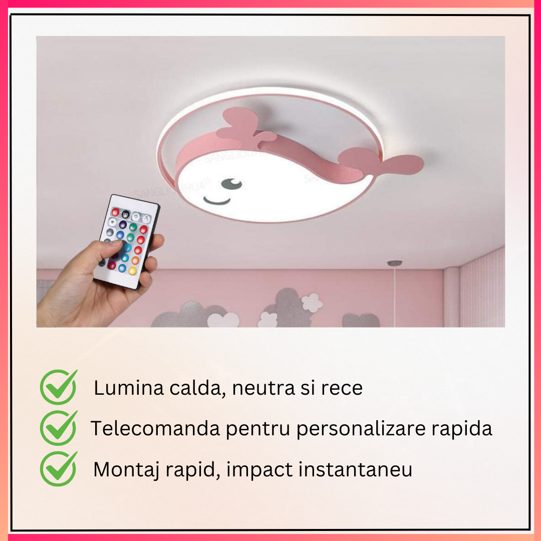 Lustra LED 104W Whale Tale cu Telecomanda Echivalent 400W