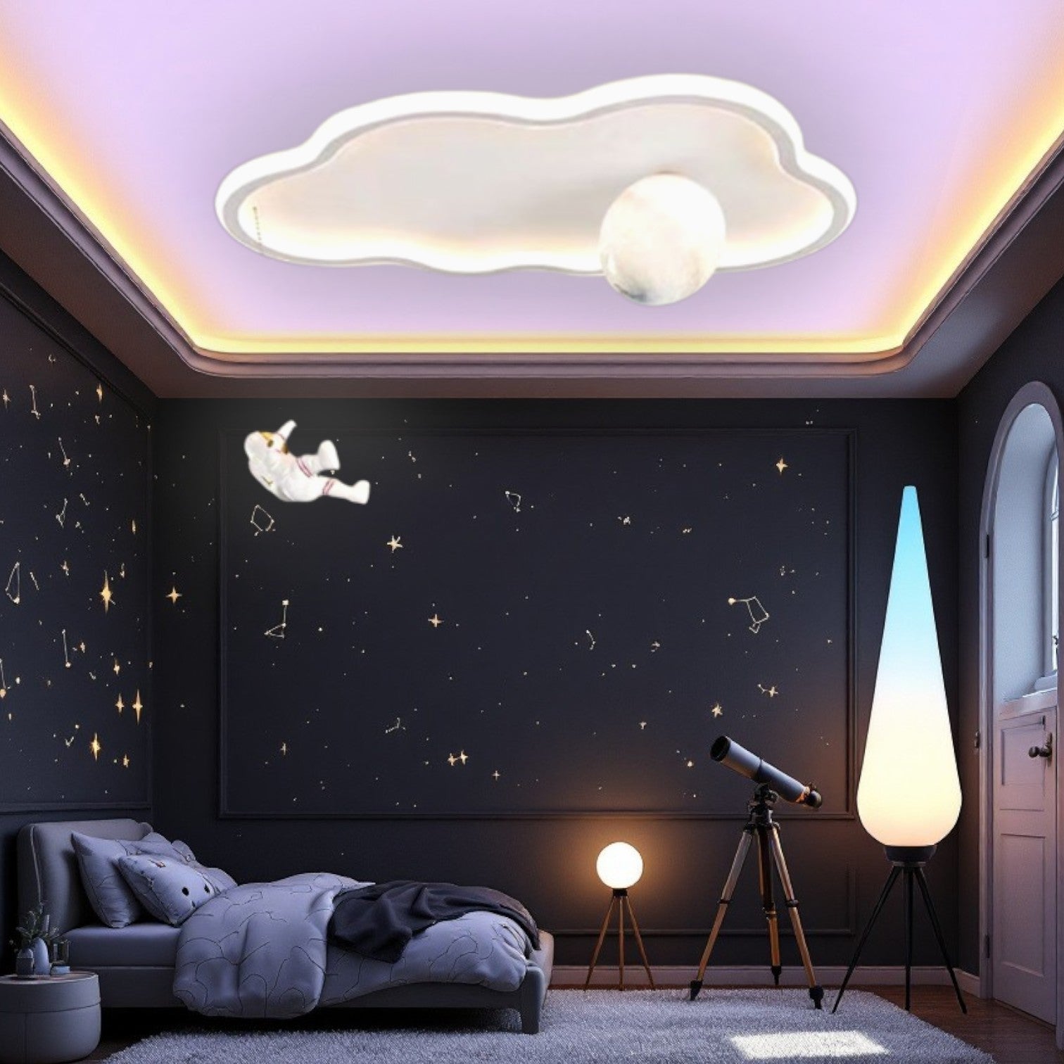 Lustra LED 144W Moonwalk Cloud Telecomanda Echivalent 400W