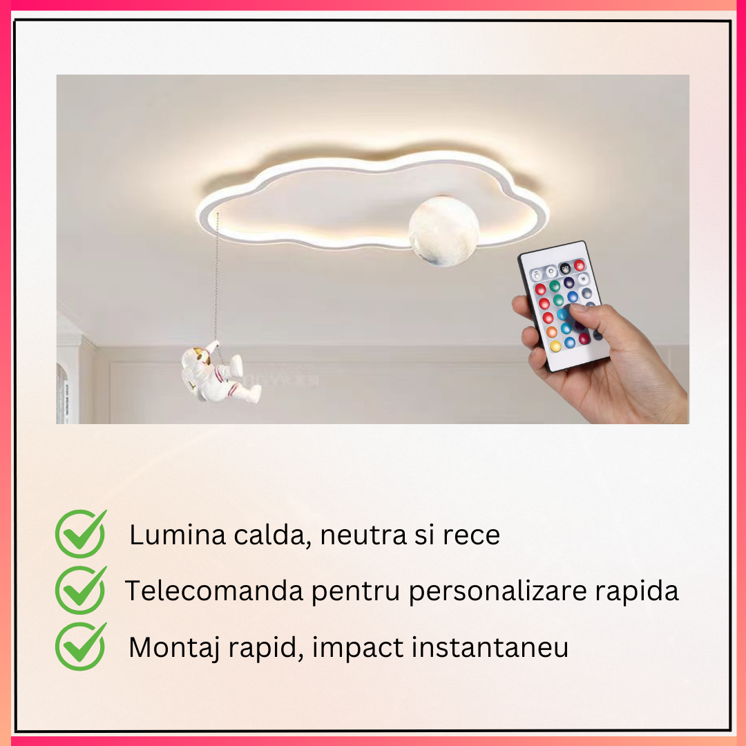 Lustra LED 144W Moonwalk Cloud Telecomanda Echivalent 400W