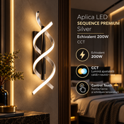 Aplica LED SEQUENCE PREMIUM Silver Echivalent 200W