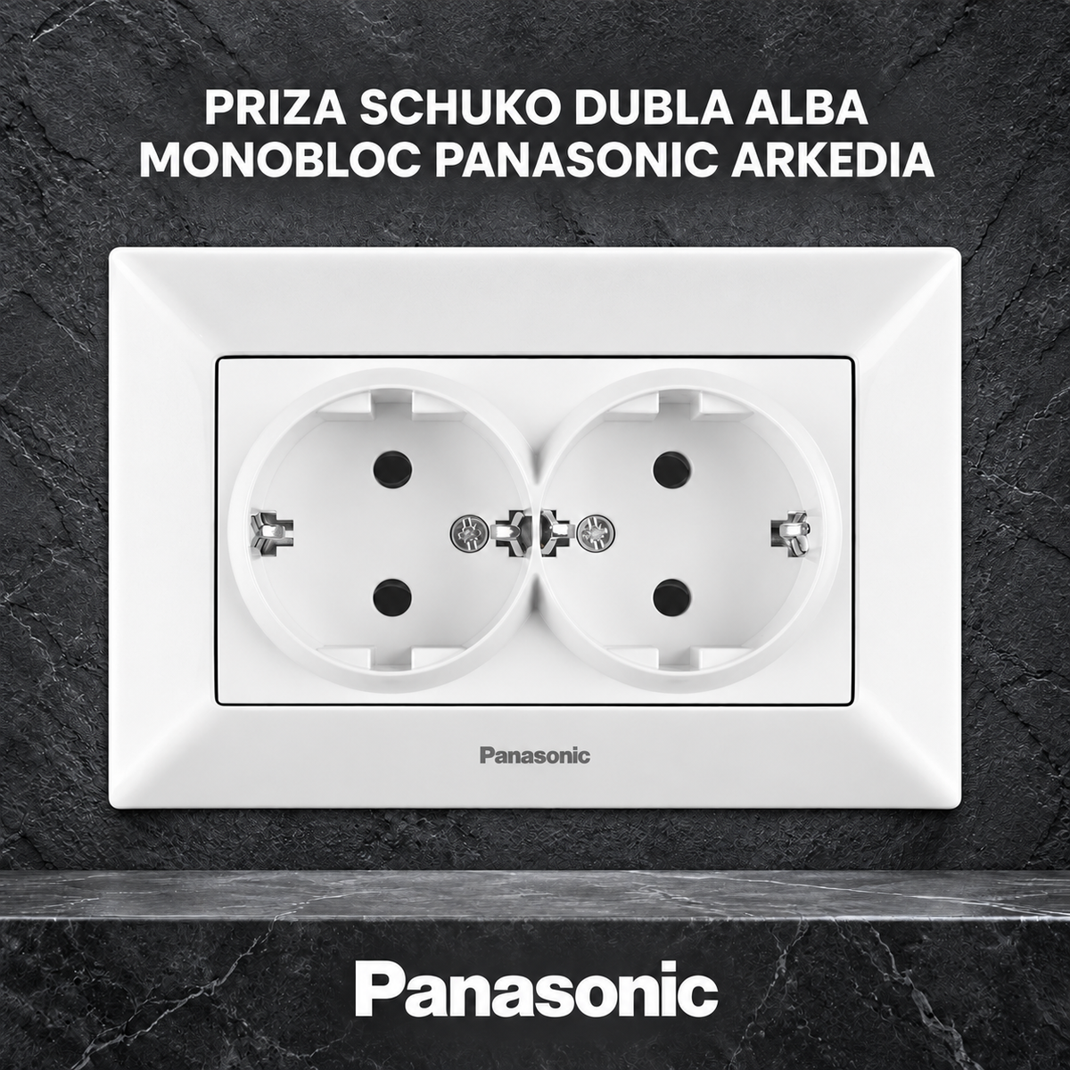 Priza Schuko Dubla Alba Monobloc Panasonic Arkedia