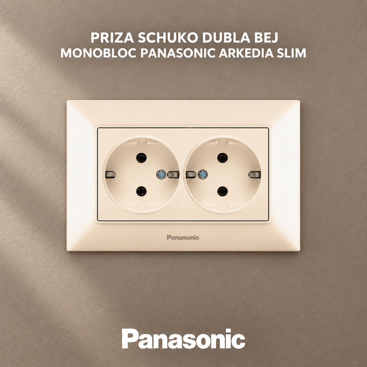Priza Schuko Dubla Alba Monobloc Panasonic Arkedia Slim