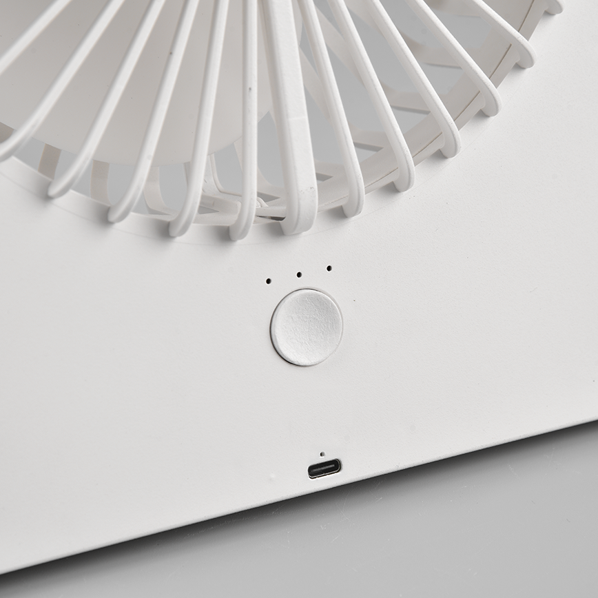 Ventilator cu Acumulator Breezy White cu 3 Moduri Viteza