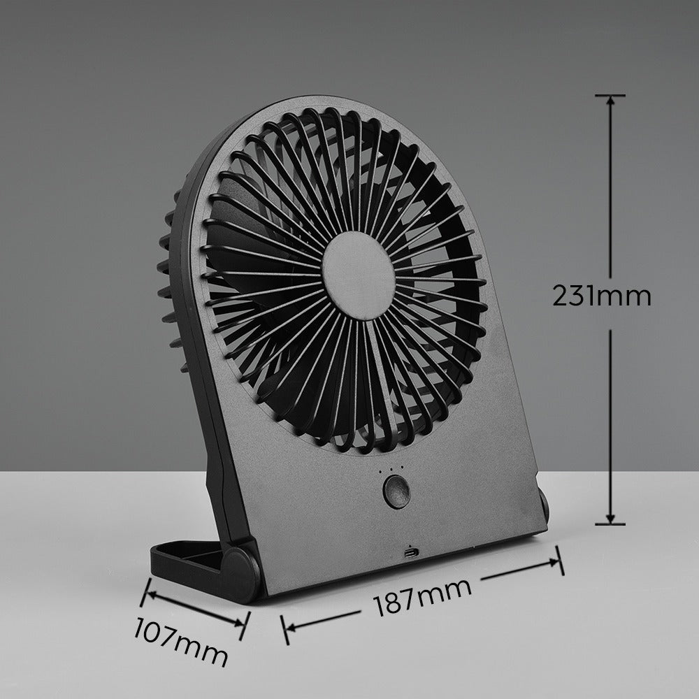 Ventilator cu Acumulator Breezy Black cu 3 Moduri Viteza
