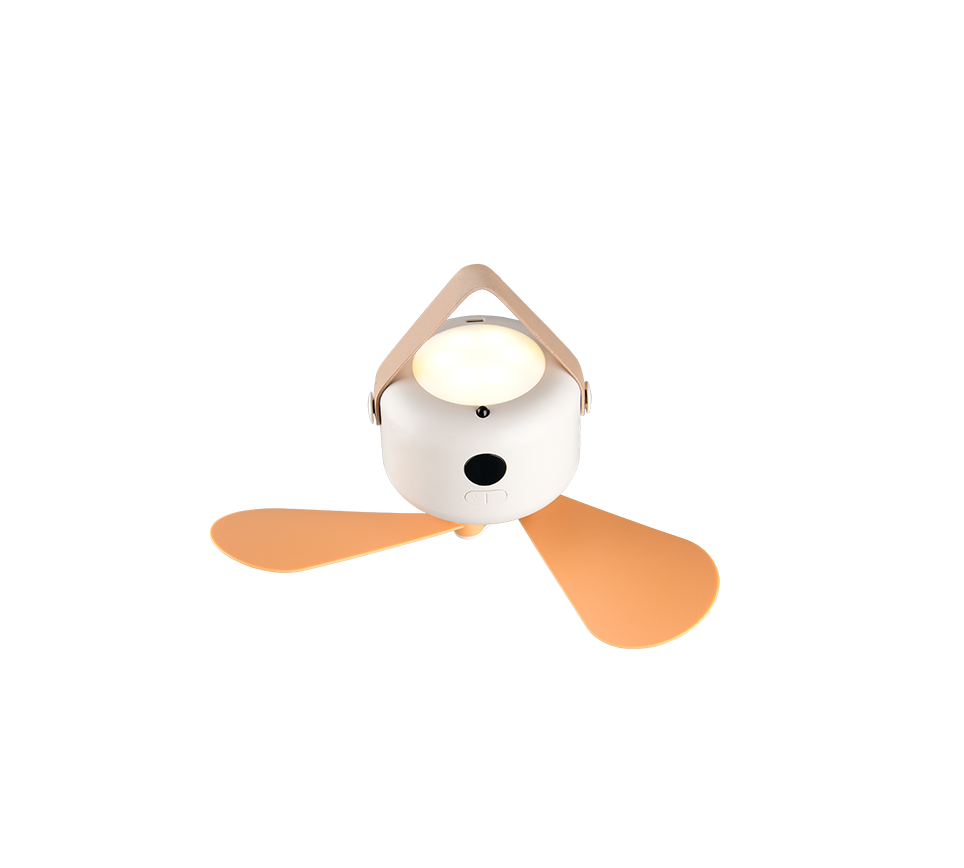 Lampa de veghe LED Suspendata Rena White cu Ventilator si Telecomanda
