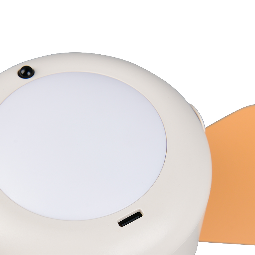 Lampa de veghe LED Suspendata Rena White cu Ventilator si Telecomanda