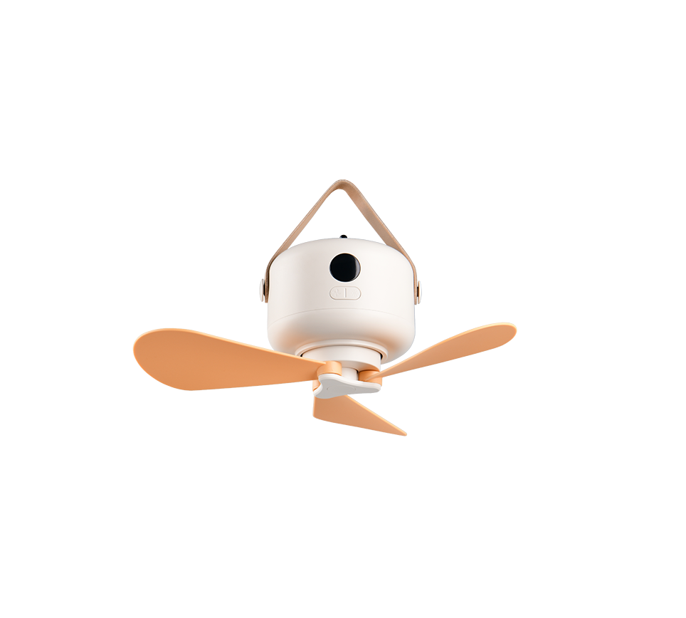 Lampa de veghe LED Suspendata Rena White cu Ventilator si Telecomanda