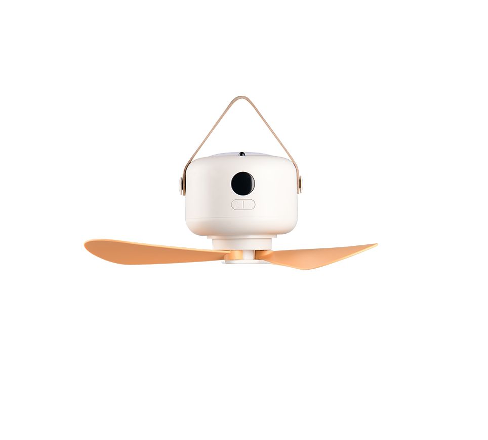 Lampa de veghe LED Suspendata Rena White cu Ventilator si Telecomanda