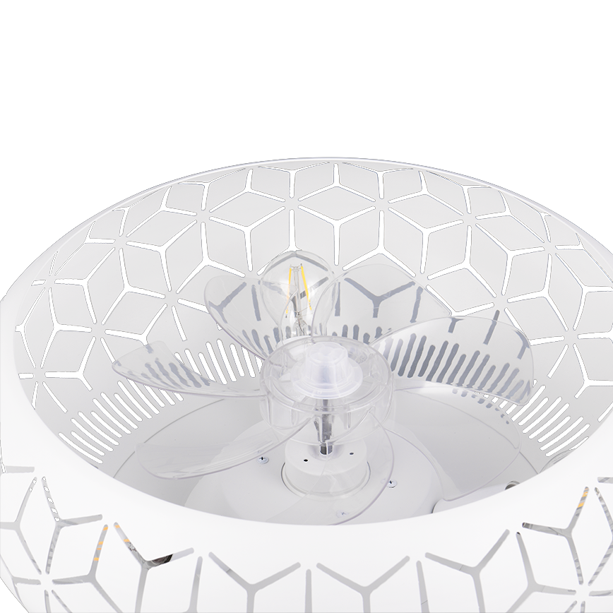 Lustra Bidar White cu Ventilator si Telecomanda Premium Germany