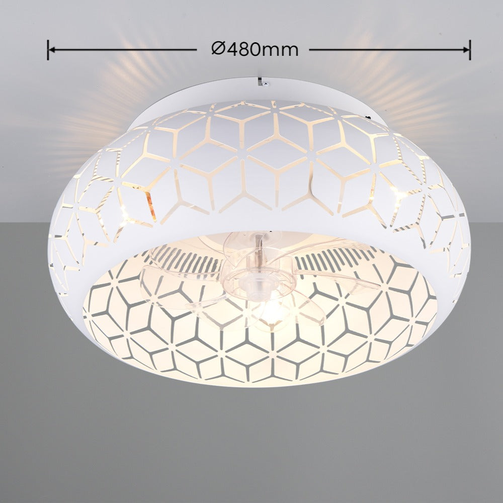 Lustra Bidar White cu Ventilator si Telecomanda Premium Germany