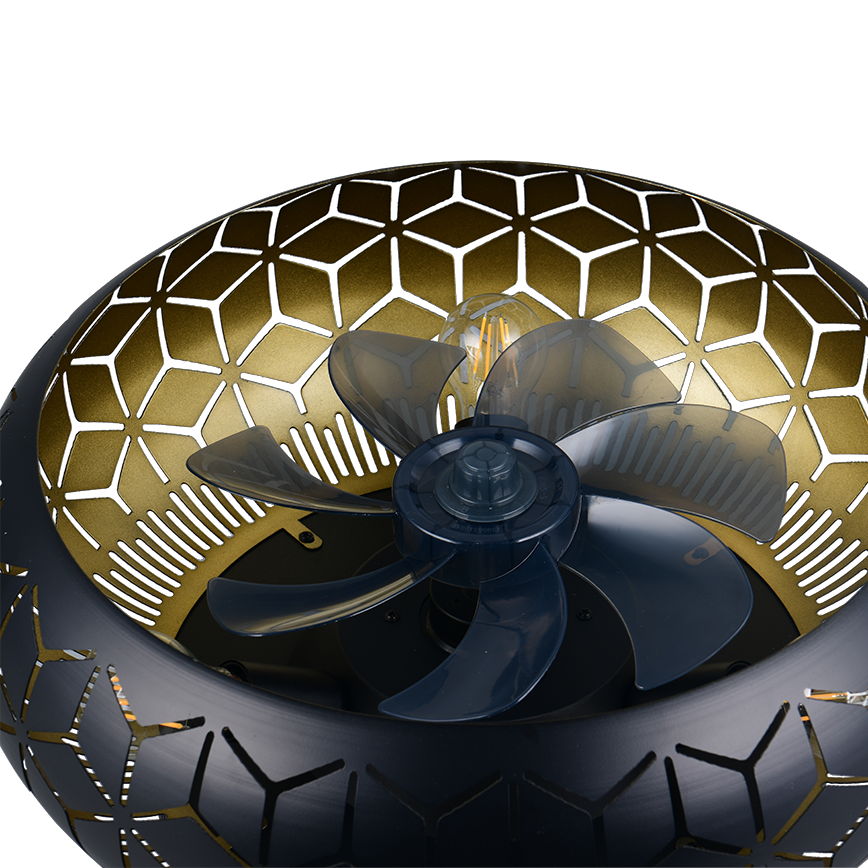 Lustra Bidar Black cu Ventilator si Telecomanda Premium Germany