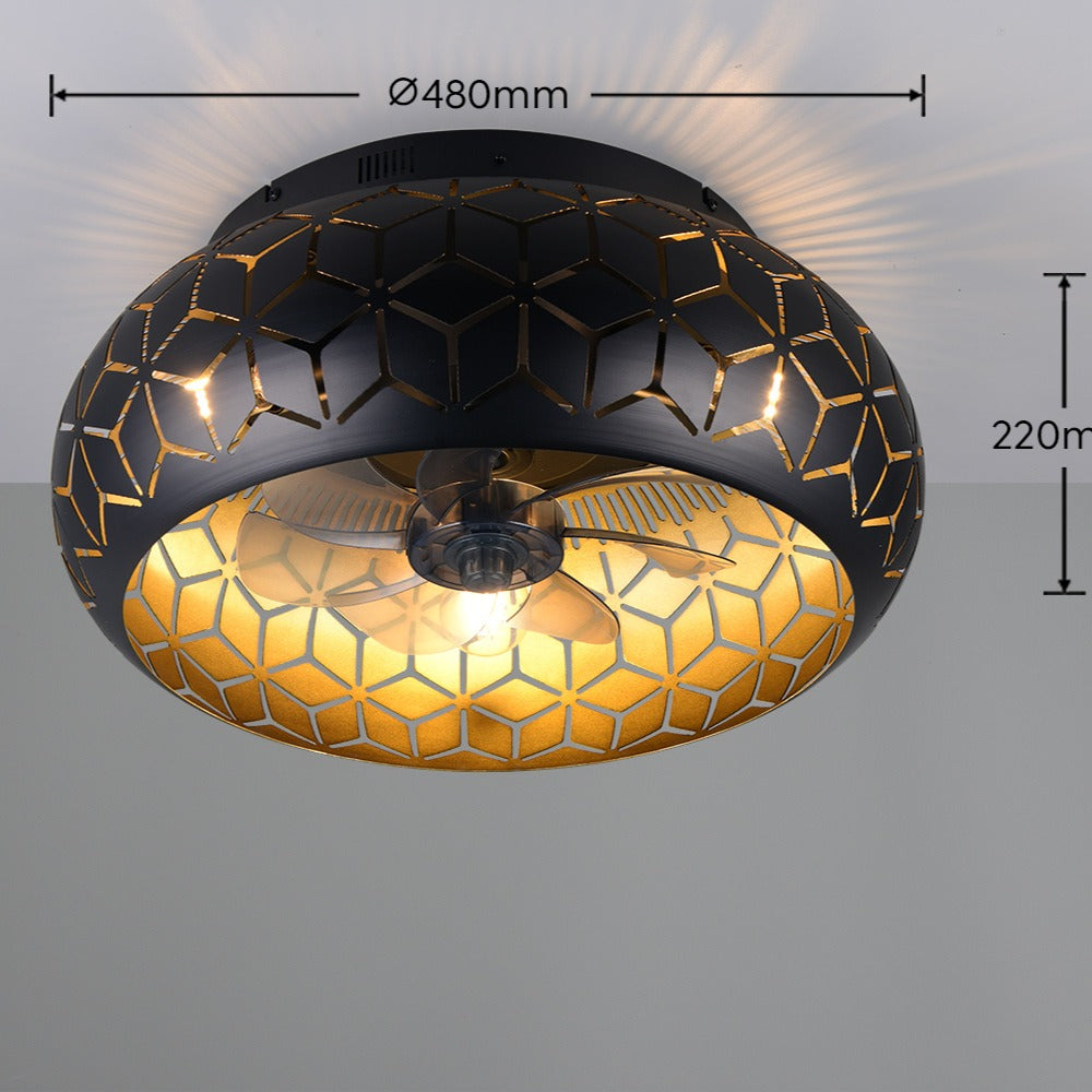 Lustra Bidar Black cu Ventilator si Telecomanda Premium Germany