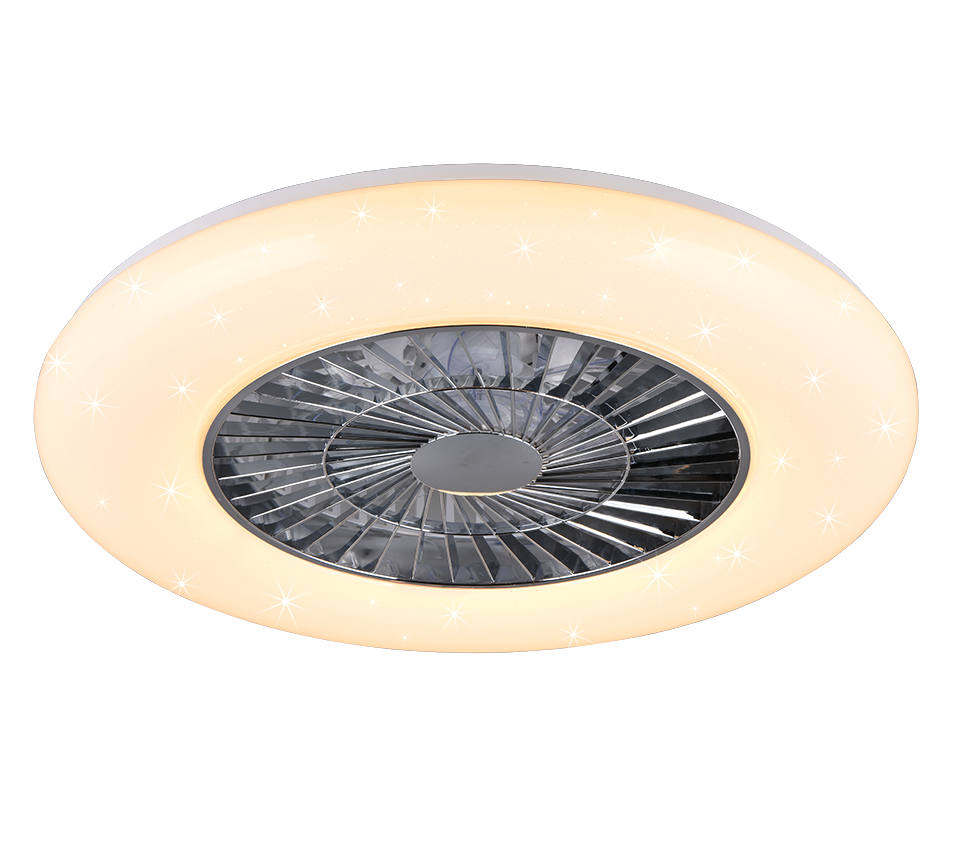 Lustra LED Visby Silver & White cu Ventilator si Telecomanda Premium Germany