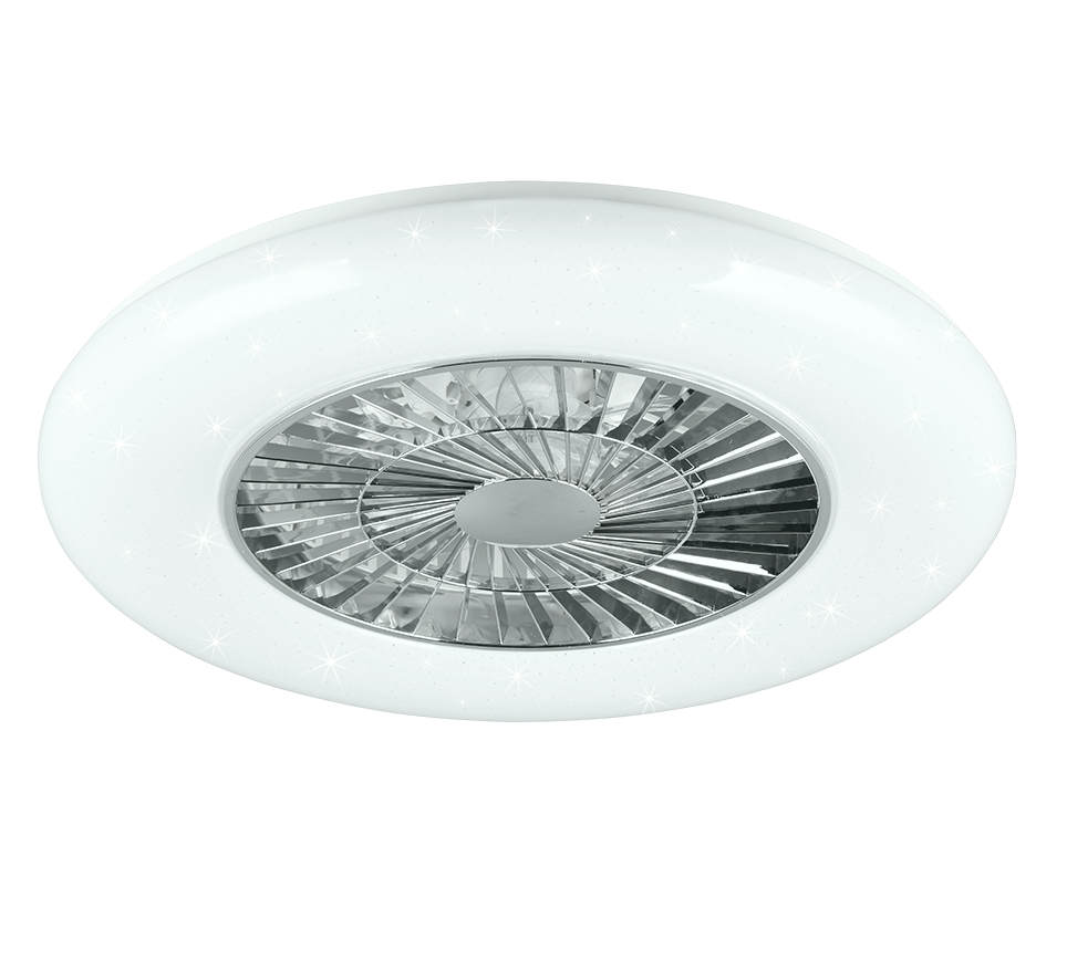 Lustra LED Visby Silver & White cu Ventilator si Telecomanda Premium Germany