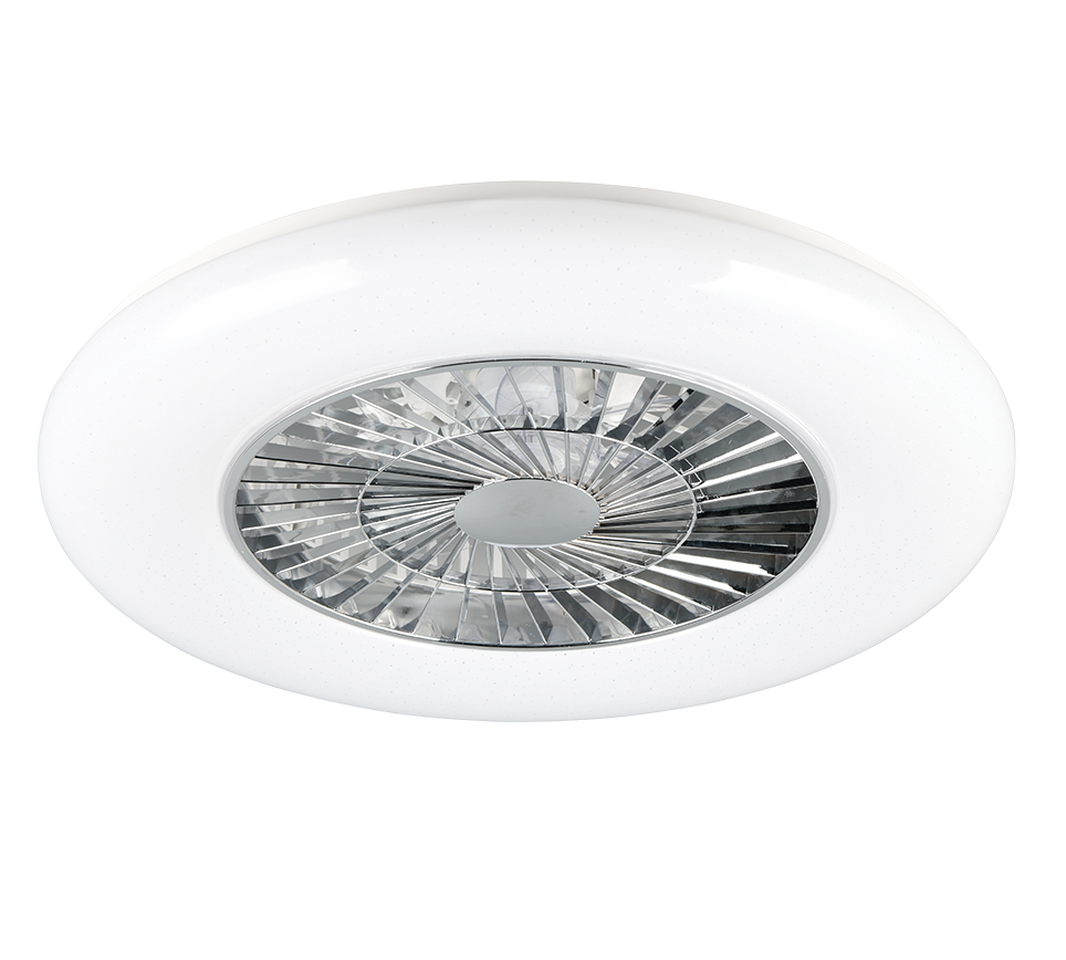 Lustra LED Visby Silver & White cu Ventilator si Telecomanda Premium Germany