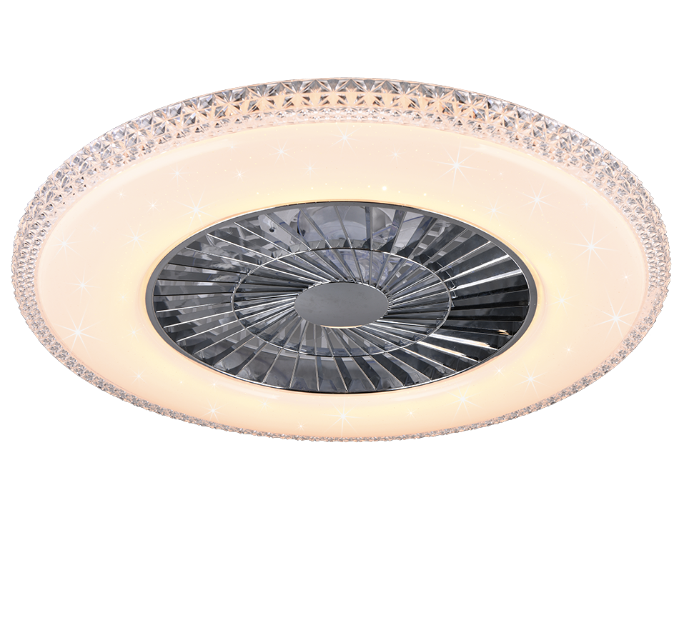 Lustra Harstad White & Silver cu Ventilator si Telecomanda Premium Germany