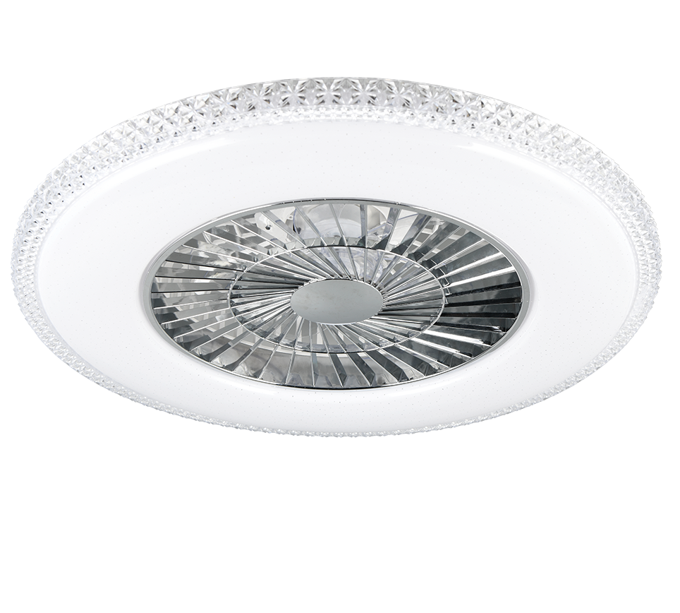 Lustra Harstad White & Silver cu Ventilator si Telecomanda Premium Germany