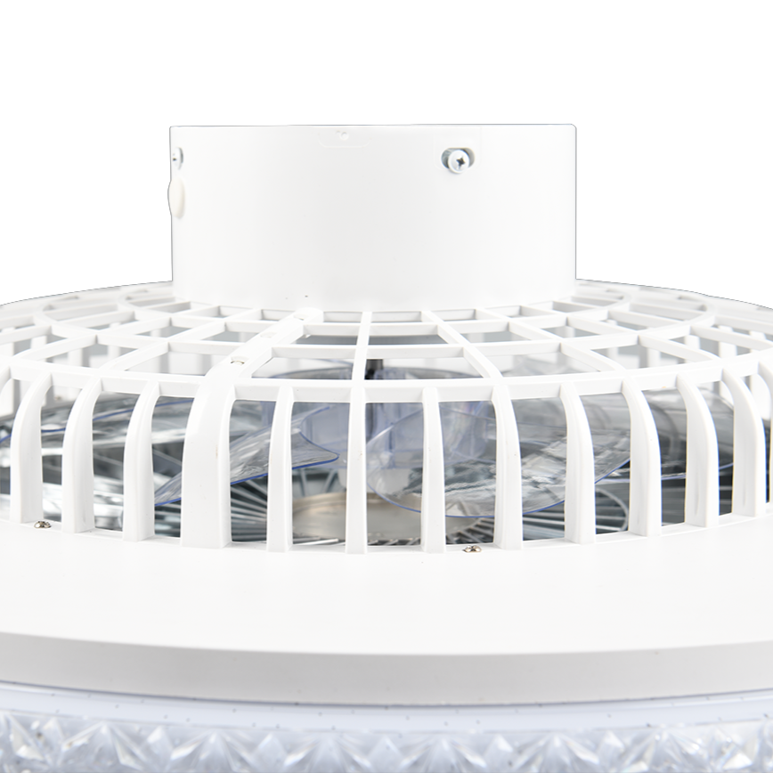 Lustra Harstad White & Silver cu Ventilator si Telecomanda Premium Germany