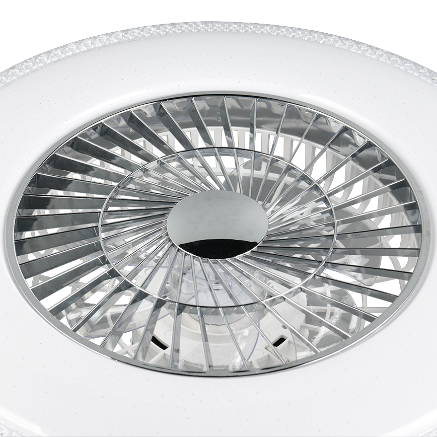 Lustra Harstad White & Silver cu Ventilator si Telecomanda Premium Germany