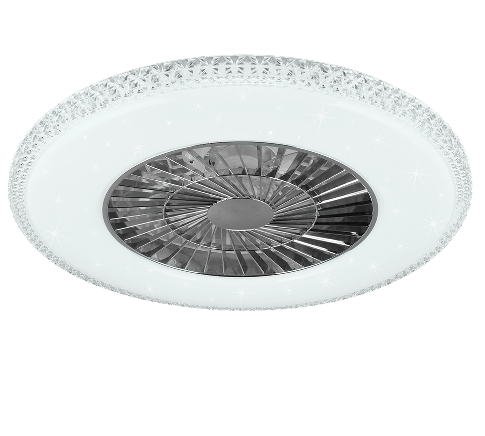 Lustra Harstad White & Silver cu Ventilator si Telecomanda Premium Germany