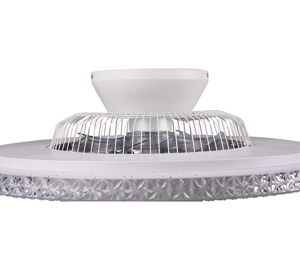 Lustra Harstad White & Silver cu Ventilator si Telecomanda Premium Germany