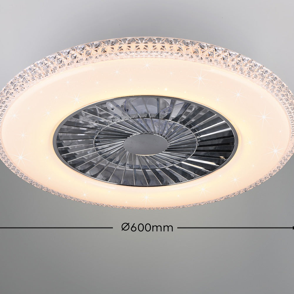 Lustra Harstad White & Silver cu Ventilator si Telecomanda Premium Germany