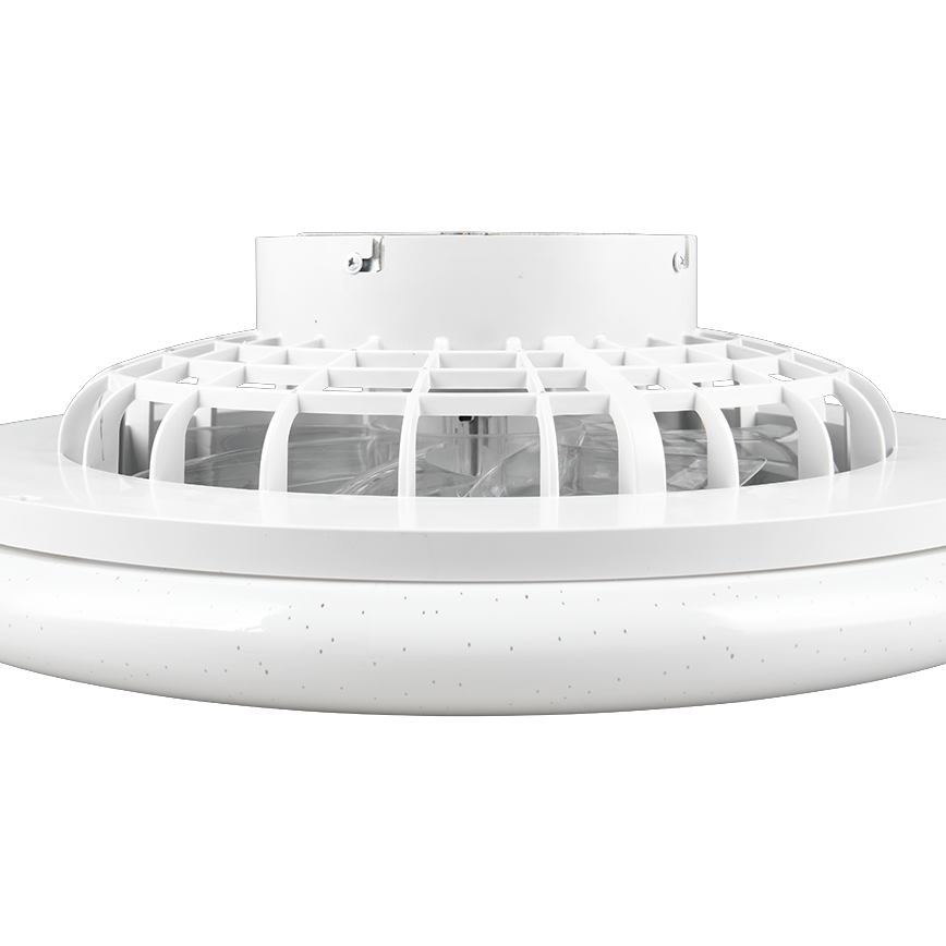 Lustra LED Stralsund White & Silver cu Ventilator si Telecomanda Premium Germany