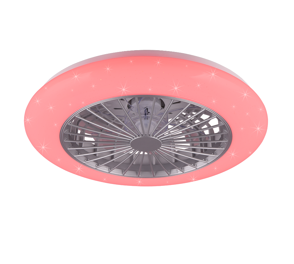 Lustra LED RGB Stralsund White & Silver cu Ventilator si Telecomanda Premium Germany