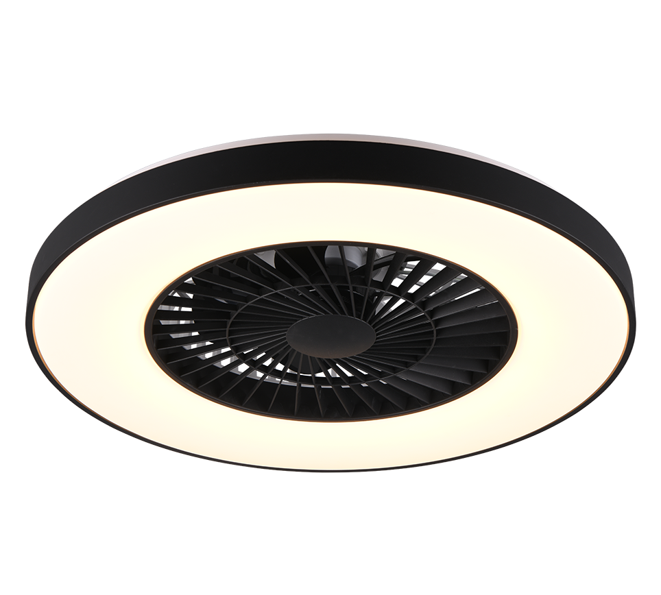 Lustra LED Halmstad Black & White cu Ventilator si Telecomanda Premium Germany
