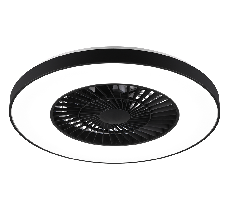 Lustra LED Halmstad Black & White cu Ventilator si Telecomanda Premium Germany