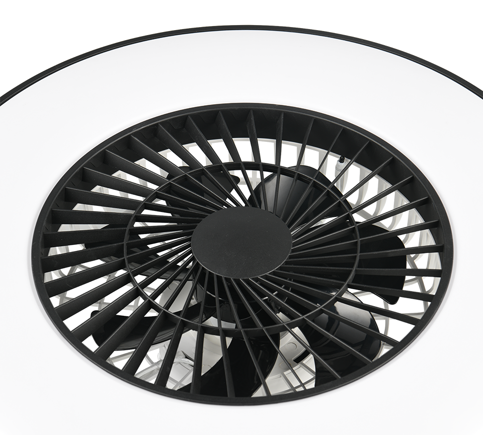 Lustra LED Halmstad Black & White cu Ventilator si Telecomanda Premium Germany