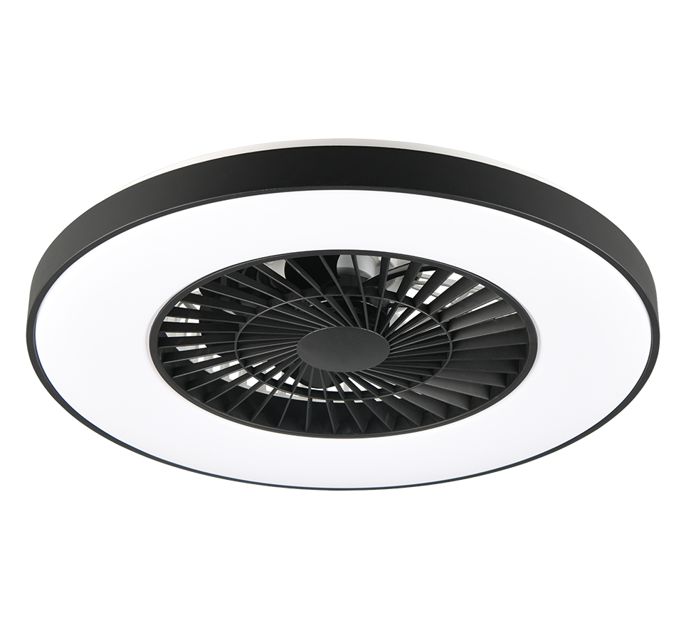 Lustra LED Halmstad Black & White cu Ventilator si Telecomanda Premium Germany