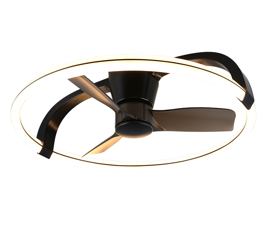 Lustra LED Stockholm Black cu Ventilator si Telecomanda Premium Germany