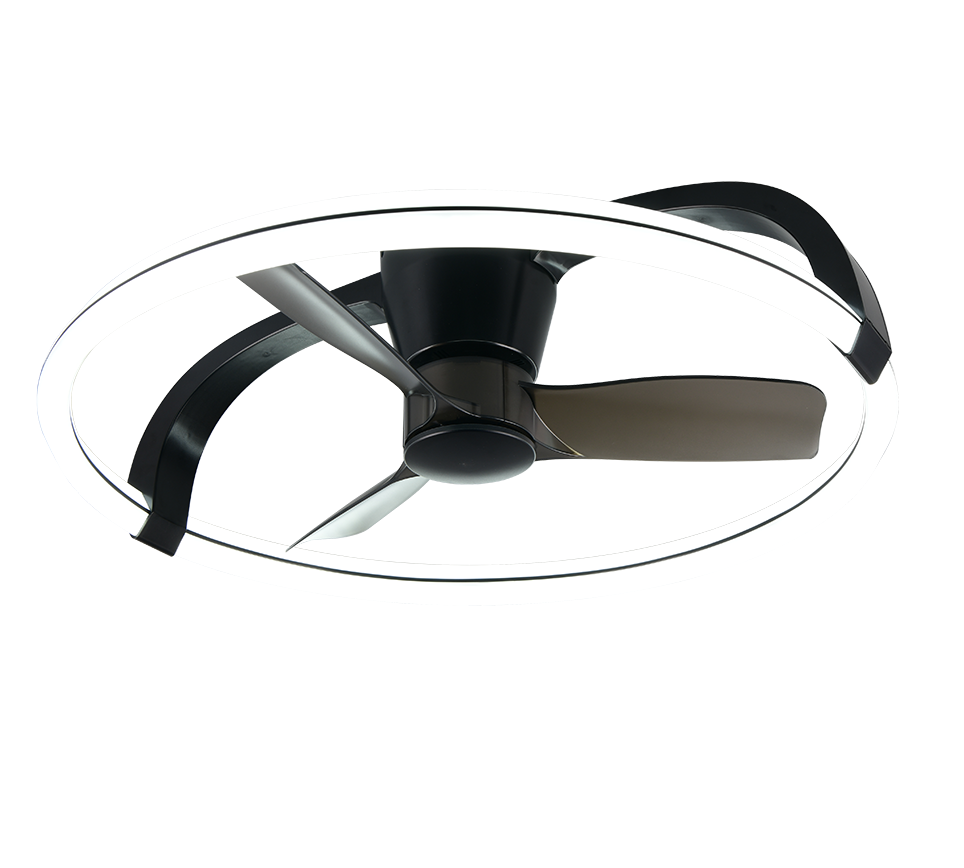 Lustra LED Stockholm Black cu Ventilator si Telecomanda Premium Germany