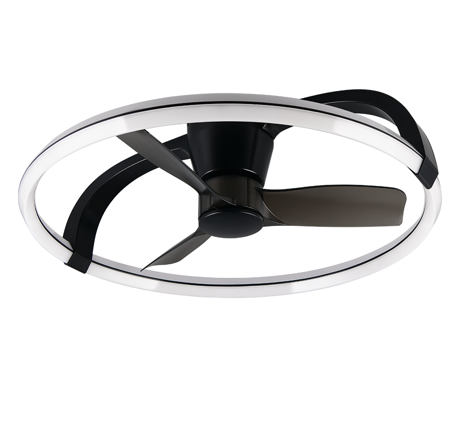 Lustra LED Stockholm Black cu Ventilator si Telecomanda Premium Germany