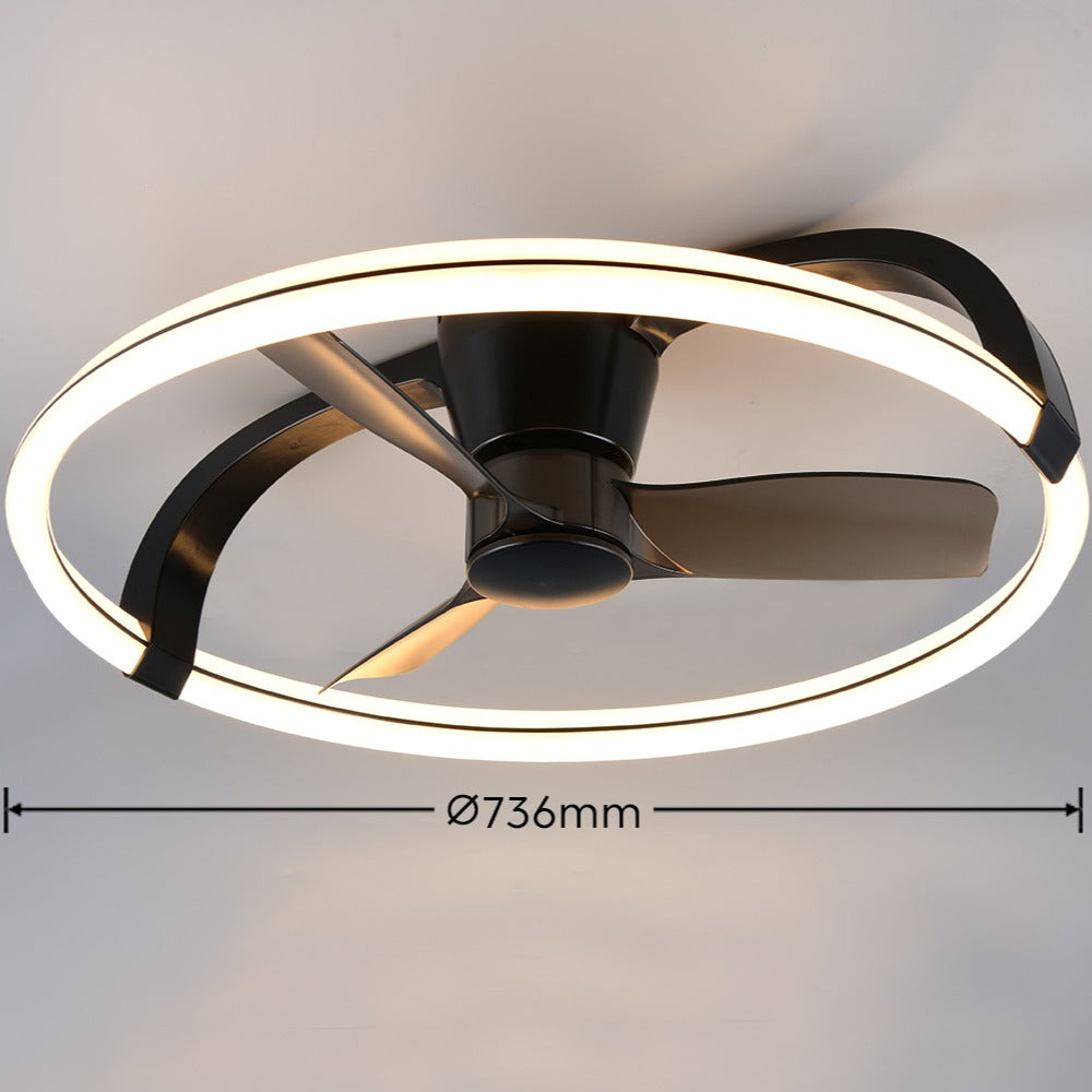 Lustra LED Stockholm Black cu Ventilator si Telecomanda Premium Germany