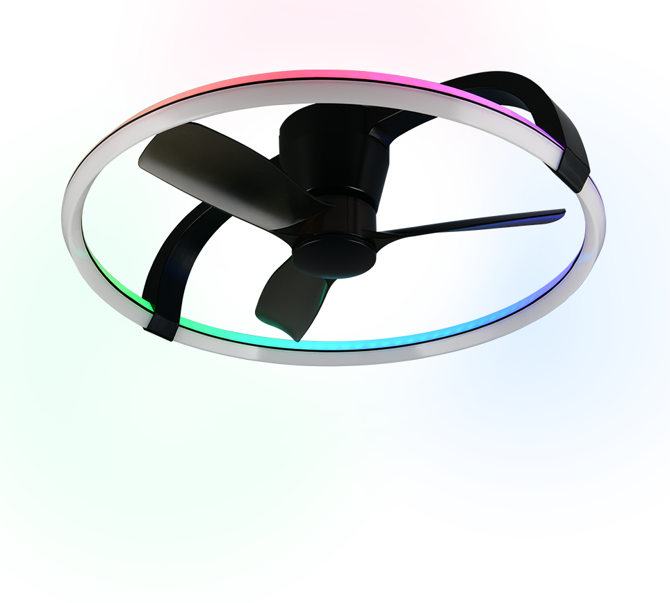 Lustra LED RGB Stockholm Black cu Ventilator si Telecomanda Premium Germany